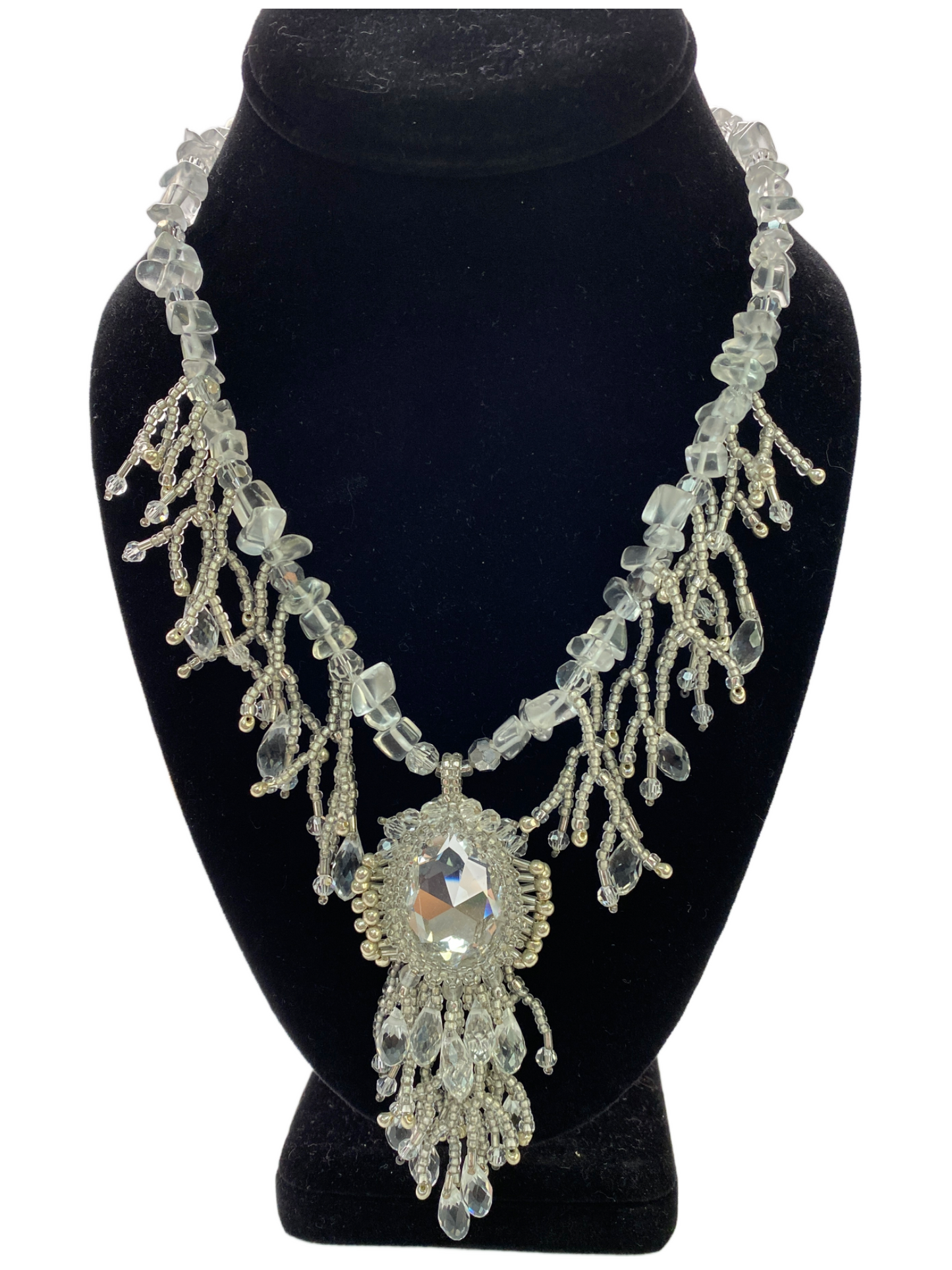 Frozen Crystal Cascade Necklace