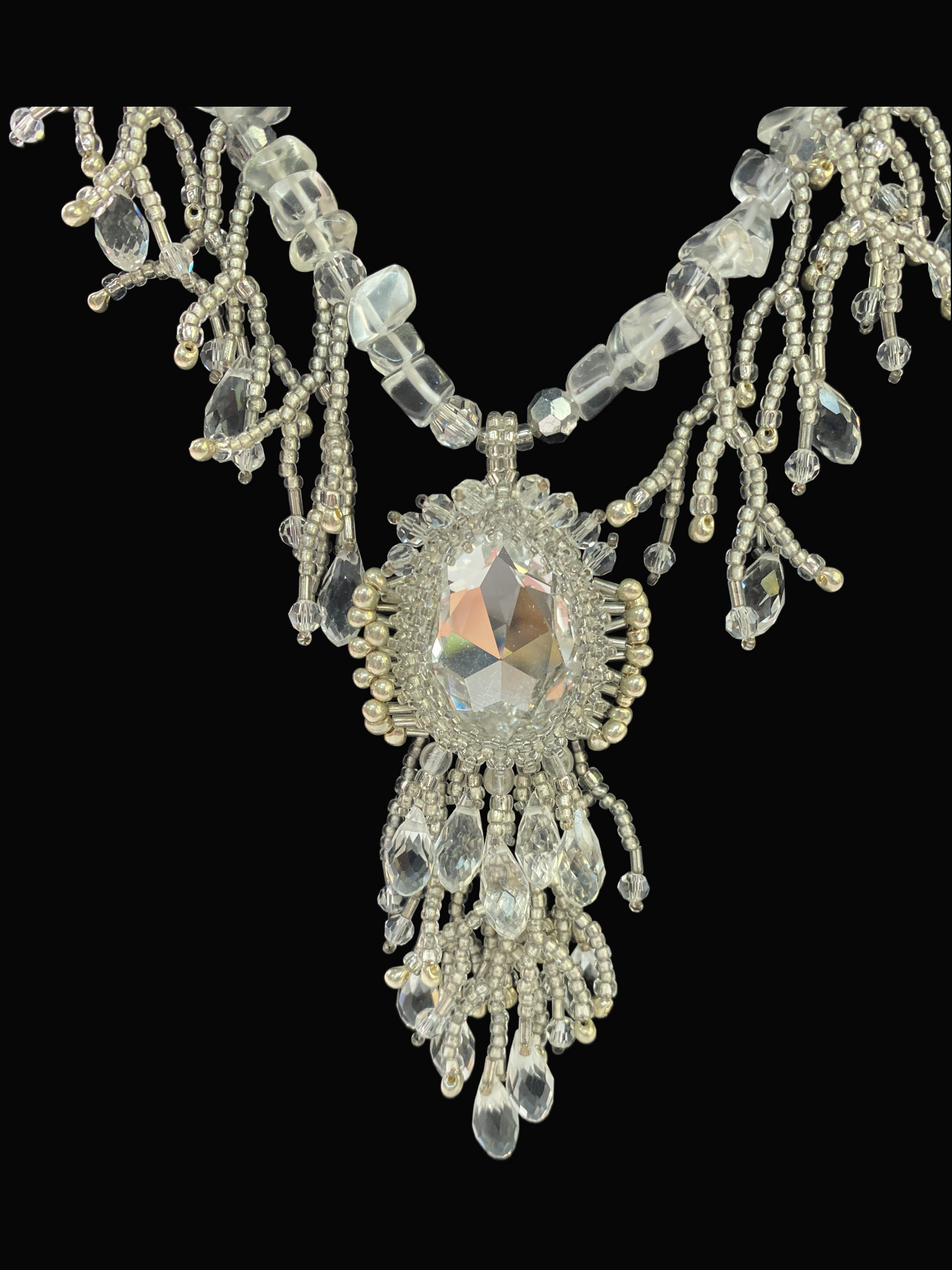 Frozen Crystal Cascade Necklace