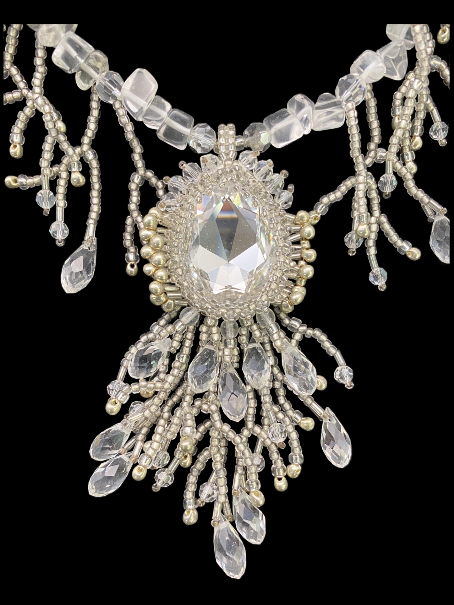 Frozen Crystal Cascade Necklace