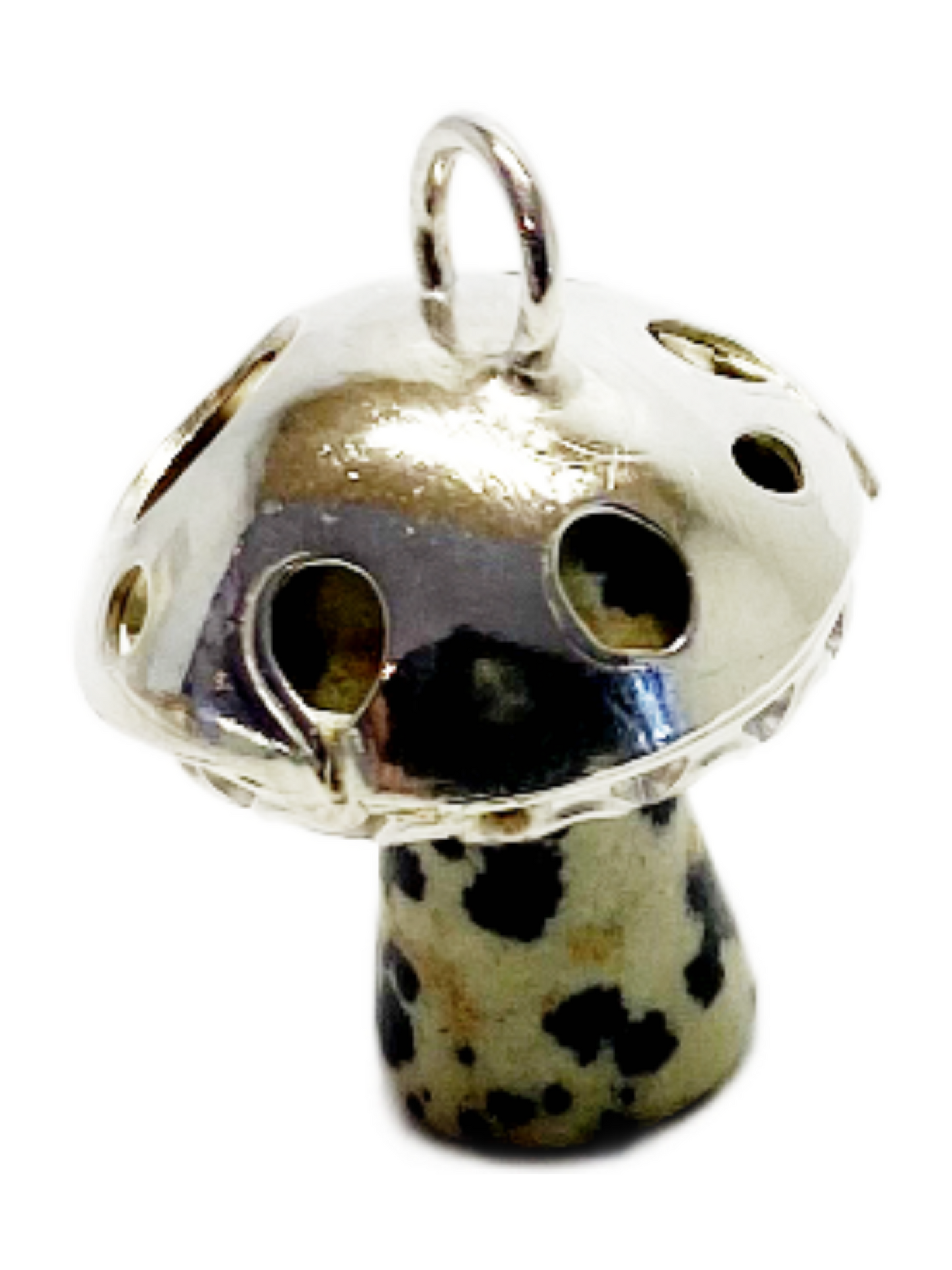 Mushroom Pendant -- Dalmation Jasper