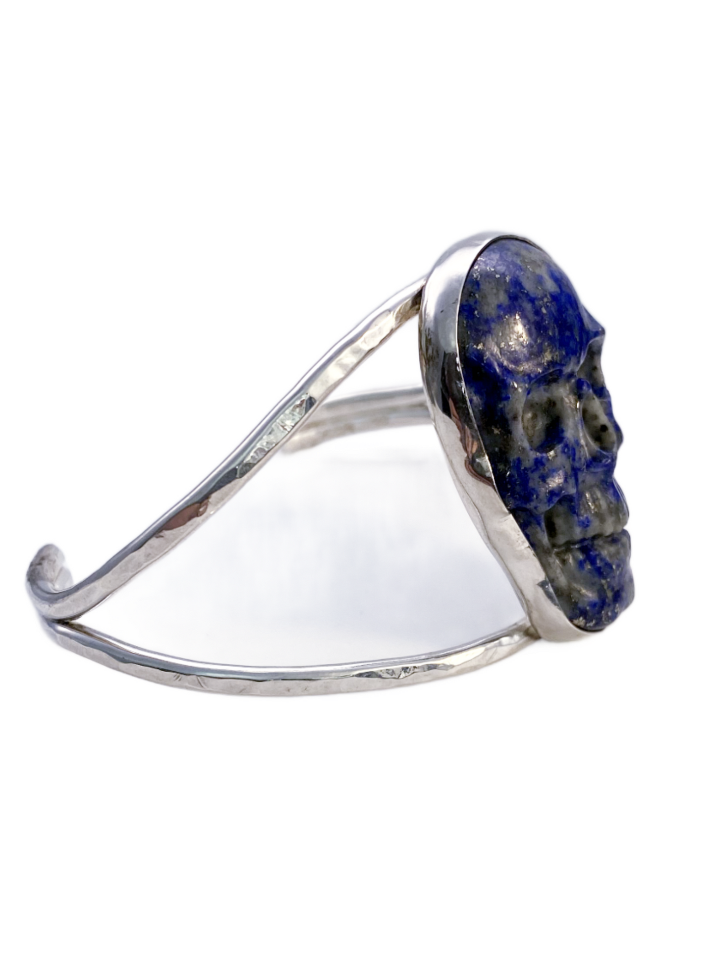 Silver and Lapis Skull Bracelet