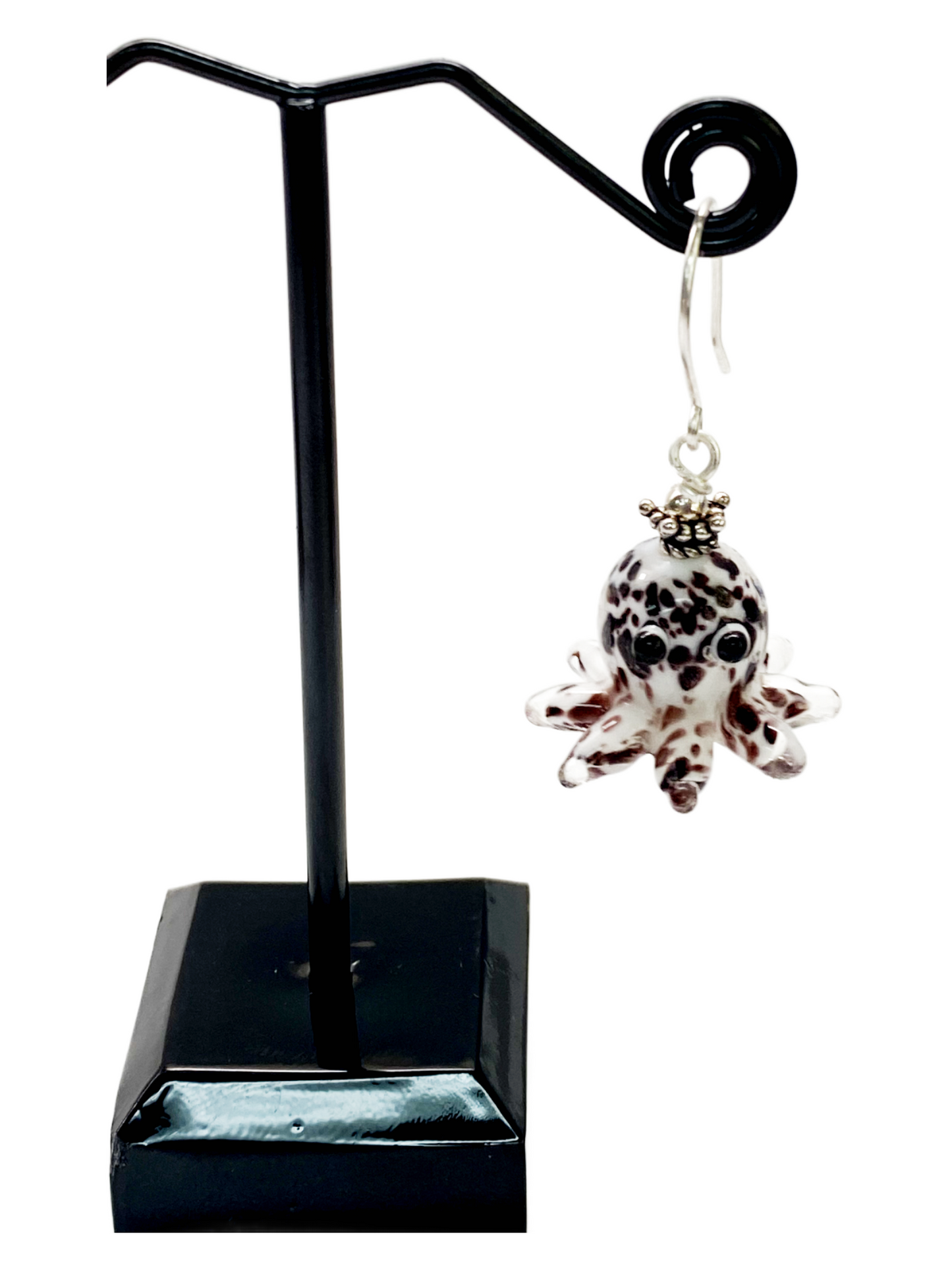 Lampwork  Glass Octupus Earrings