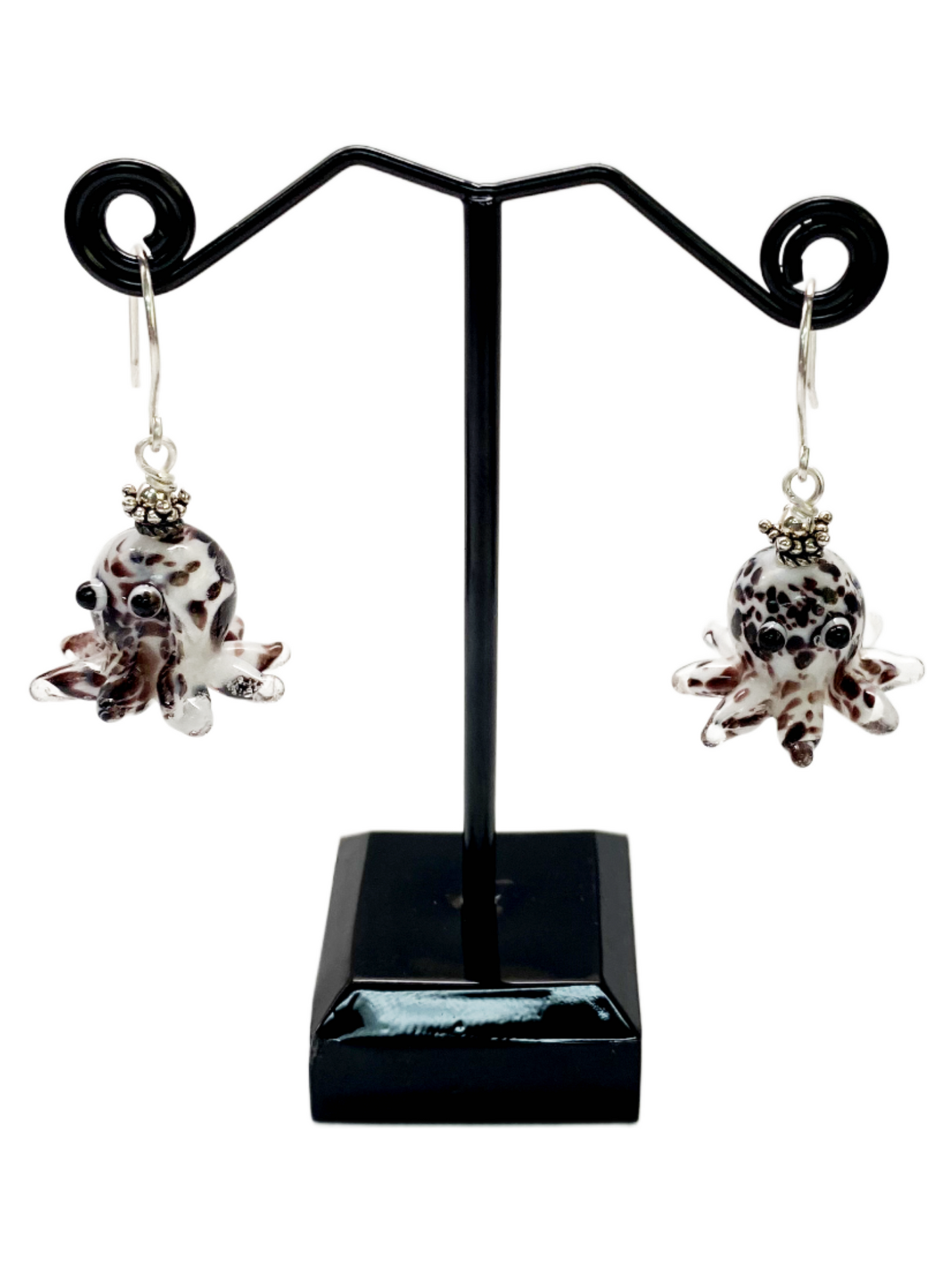 Lampwork  Glass Octupus Earrings