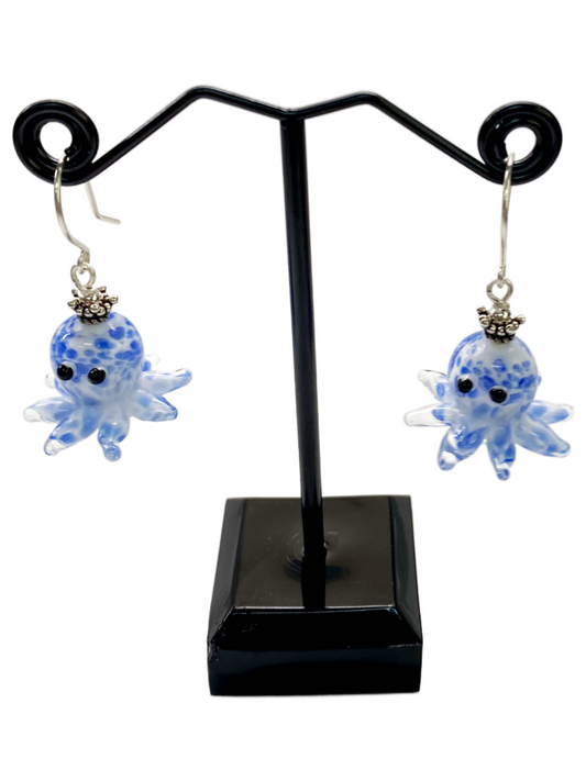 Lampwork Octupus Earrings