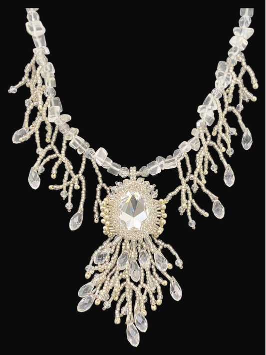 Frozen Crystal Cascade Necklace