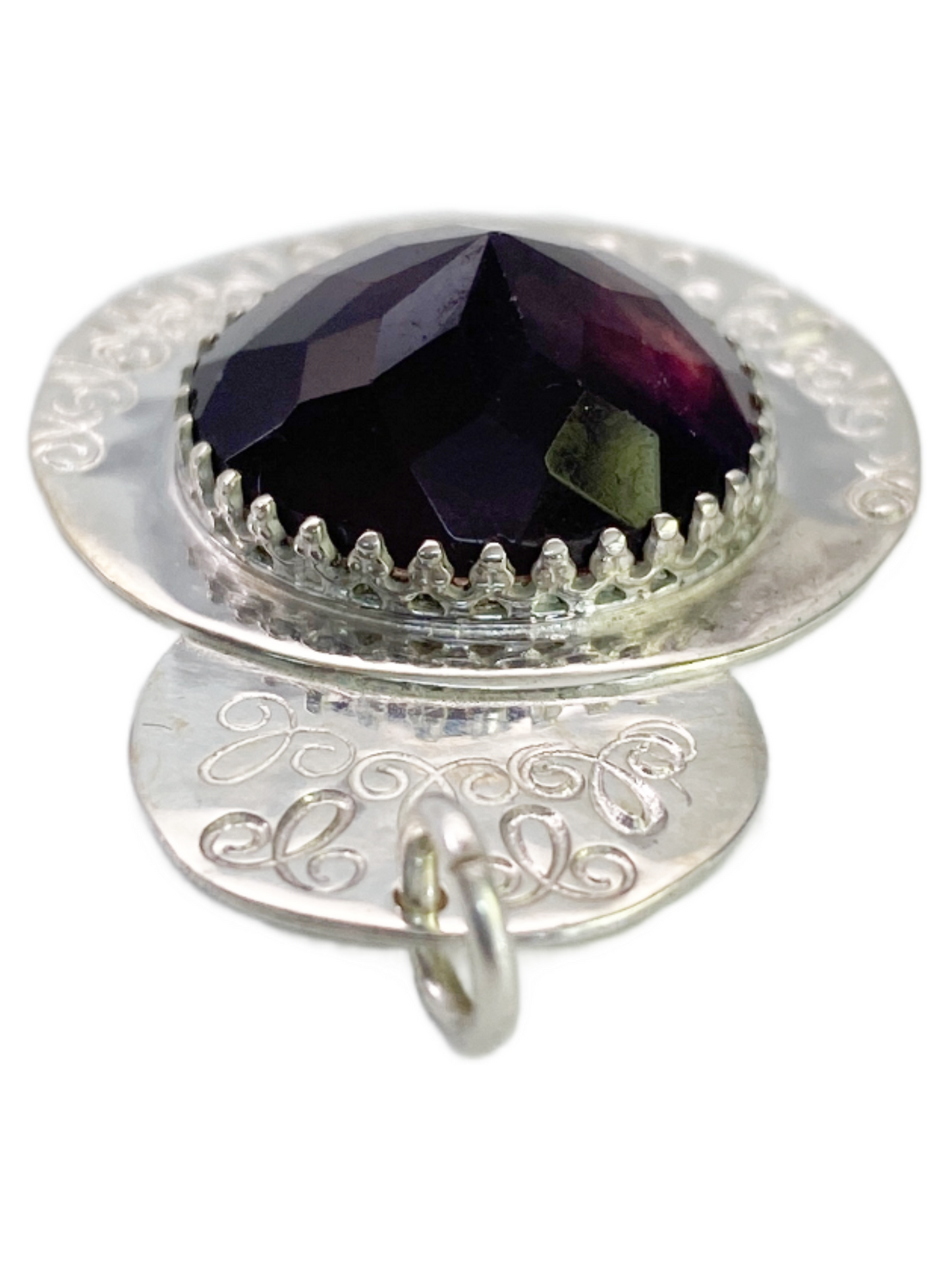 Banded Fluorite & Silver Pendant