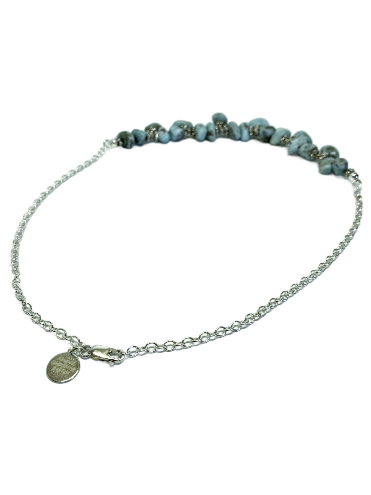 Larimar and Sterling Silver 5 Drop Necklace