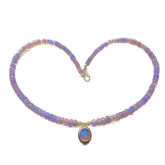 Lavender Opal Necklace with pendant