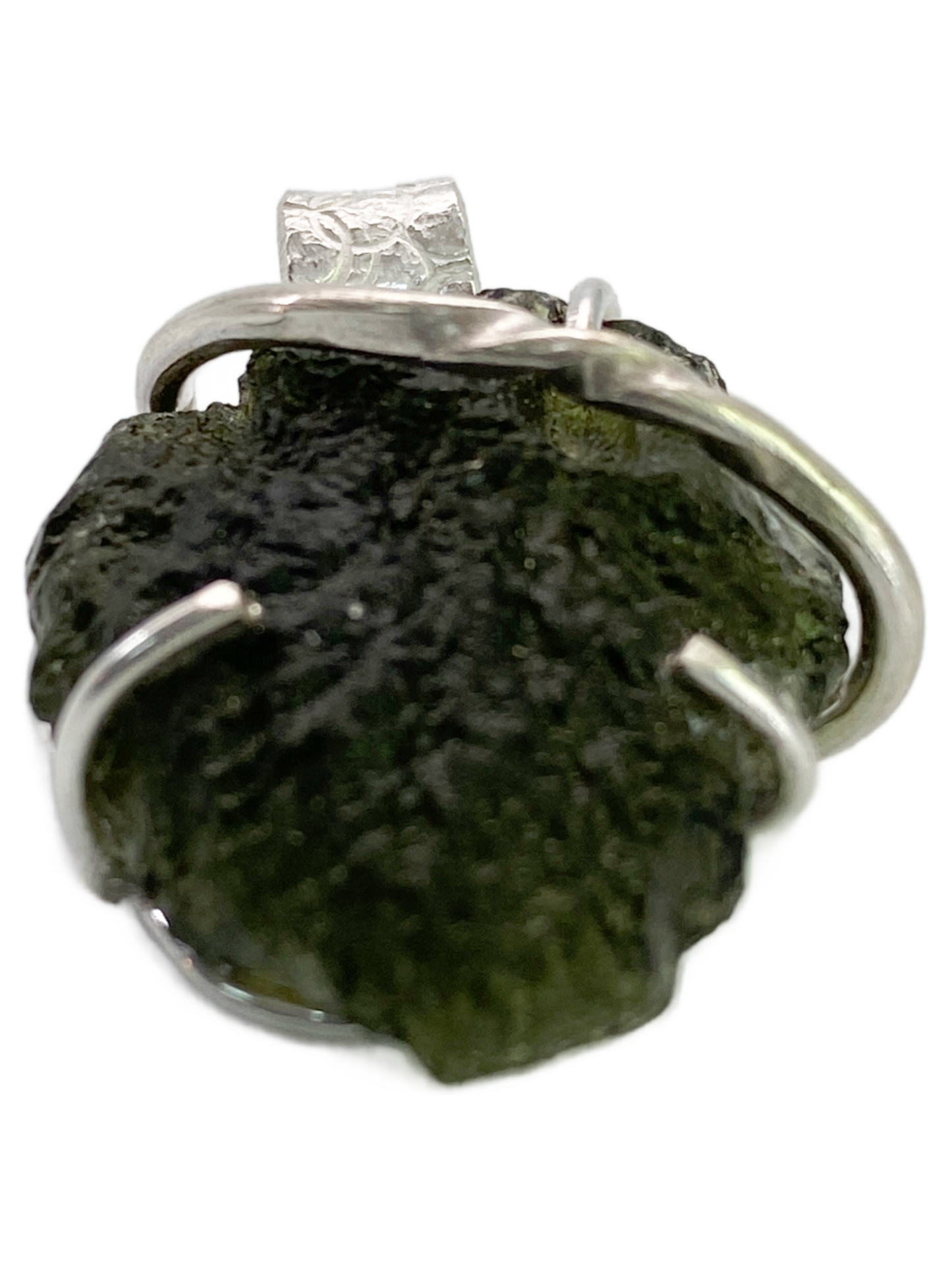 Moldavite & Silver Pendant