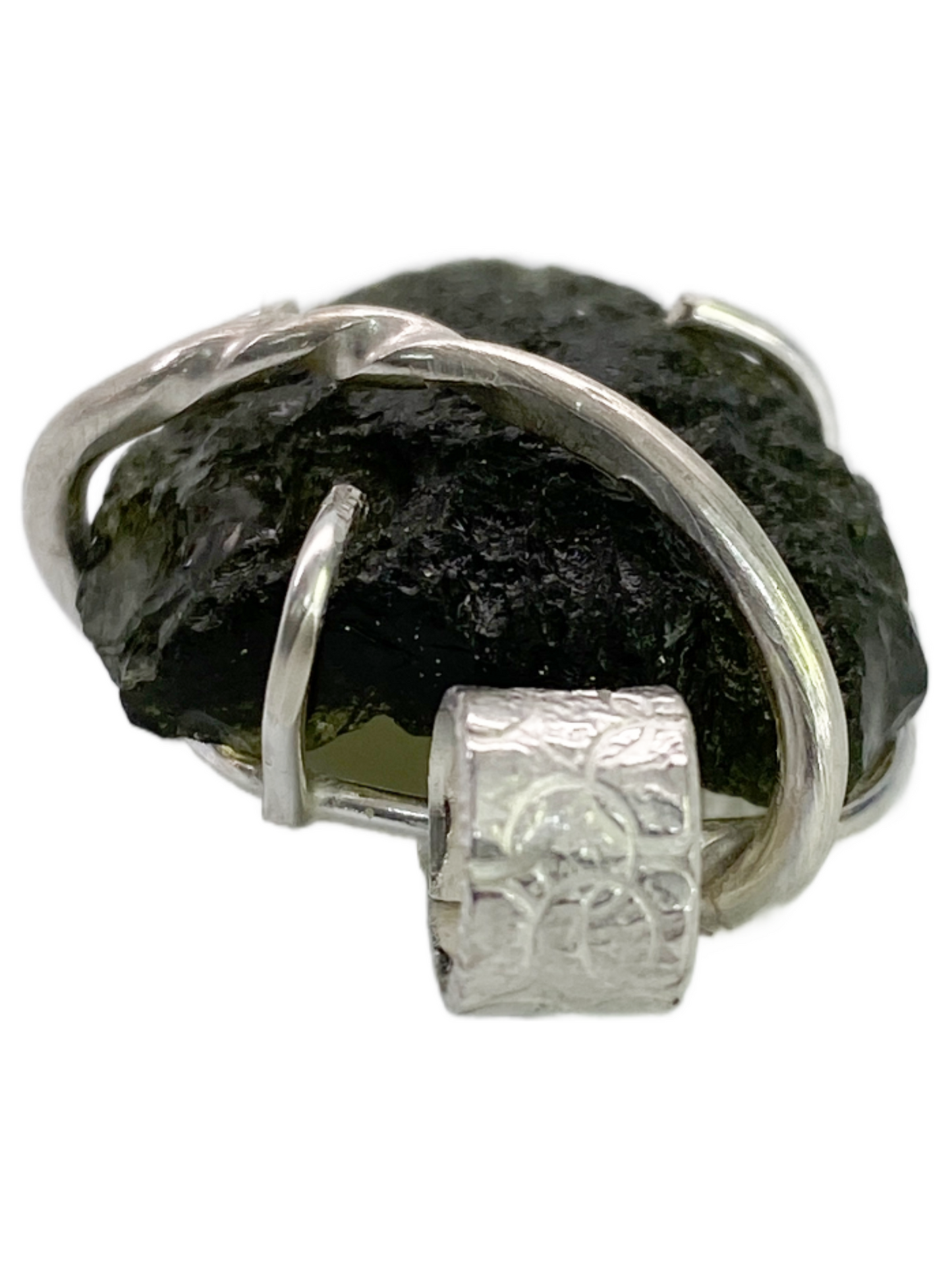 Moldavite & Silver Pendant