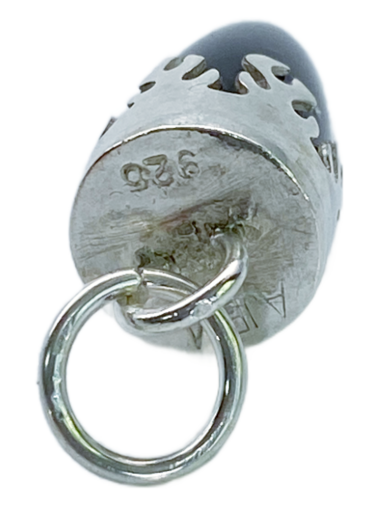 Onyx Bullet With Silver Flame Pendant
