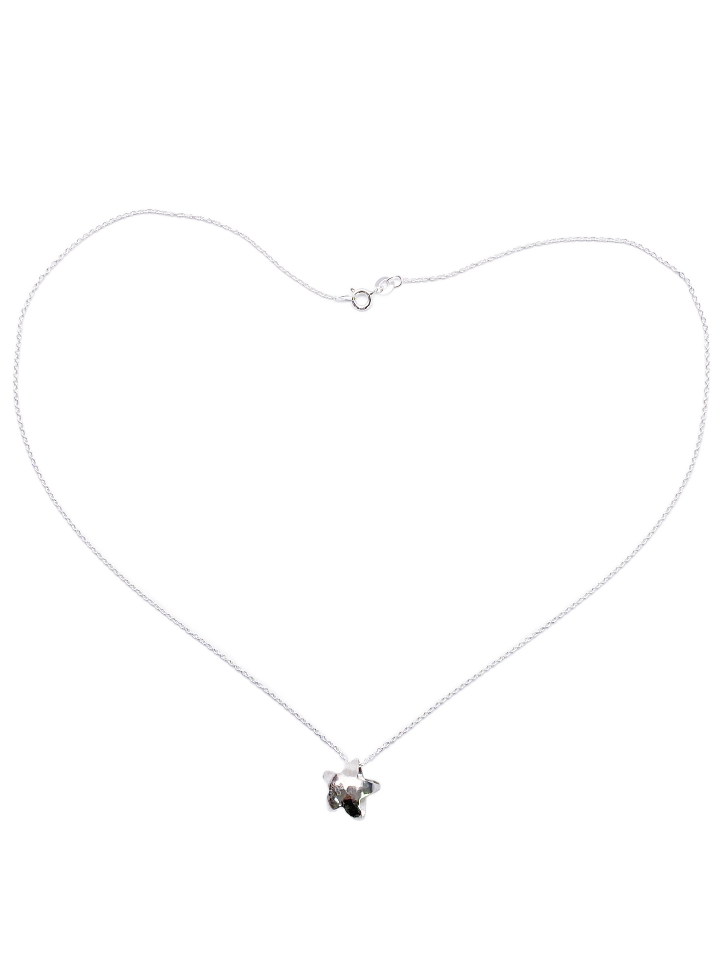 Puffy Silver Star Necklace