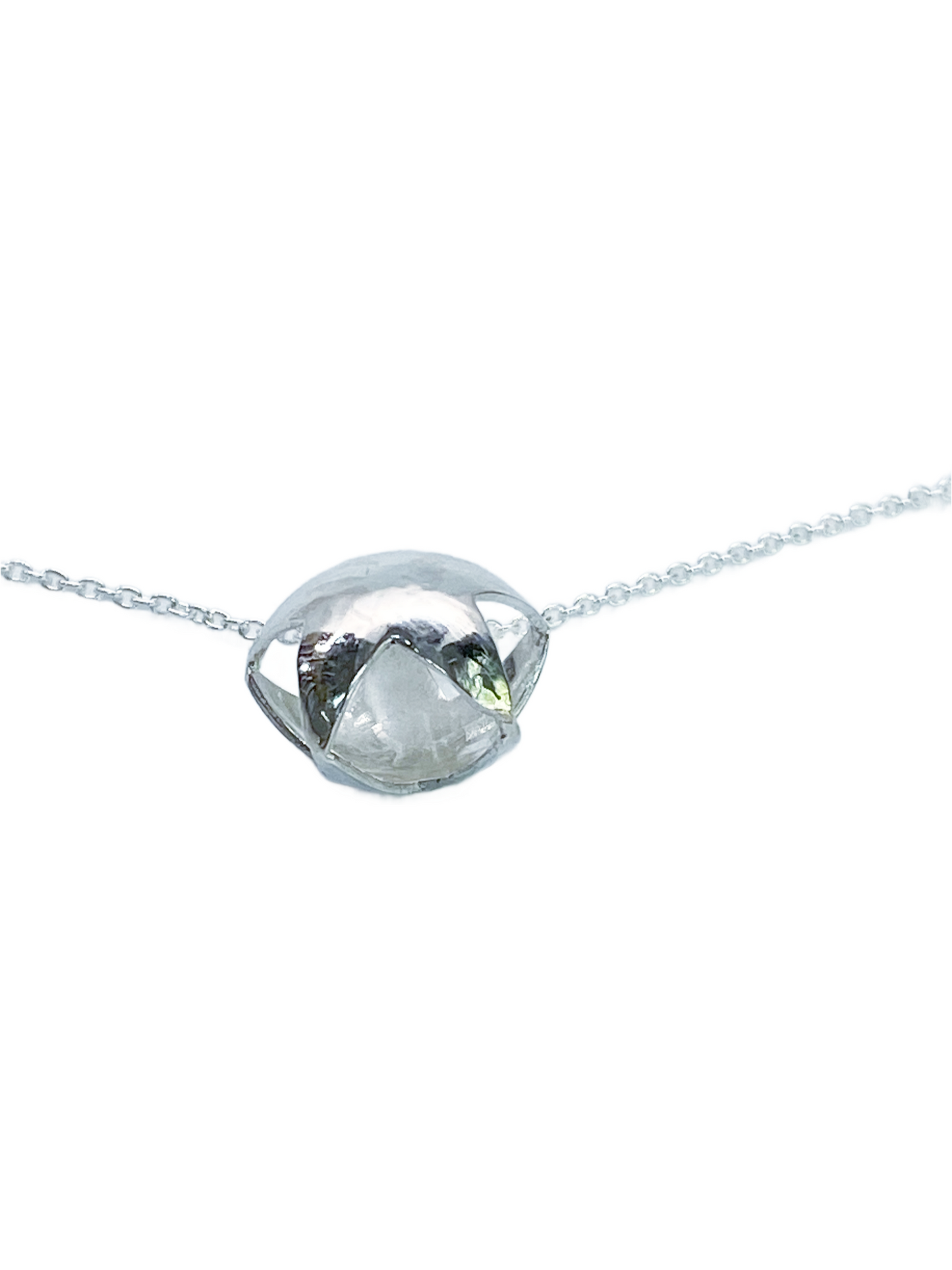 Puffy Silver Star Necklace