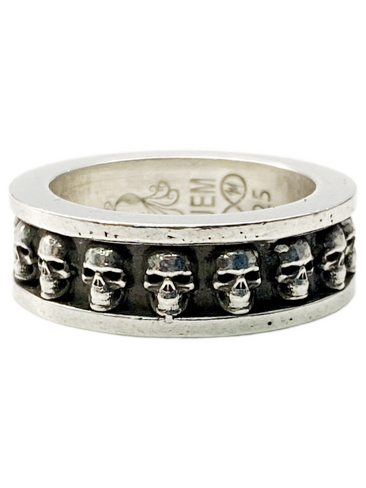 Silver Skull Band Ring