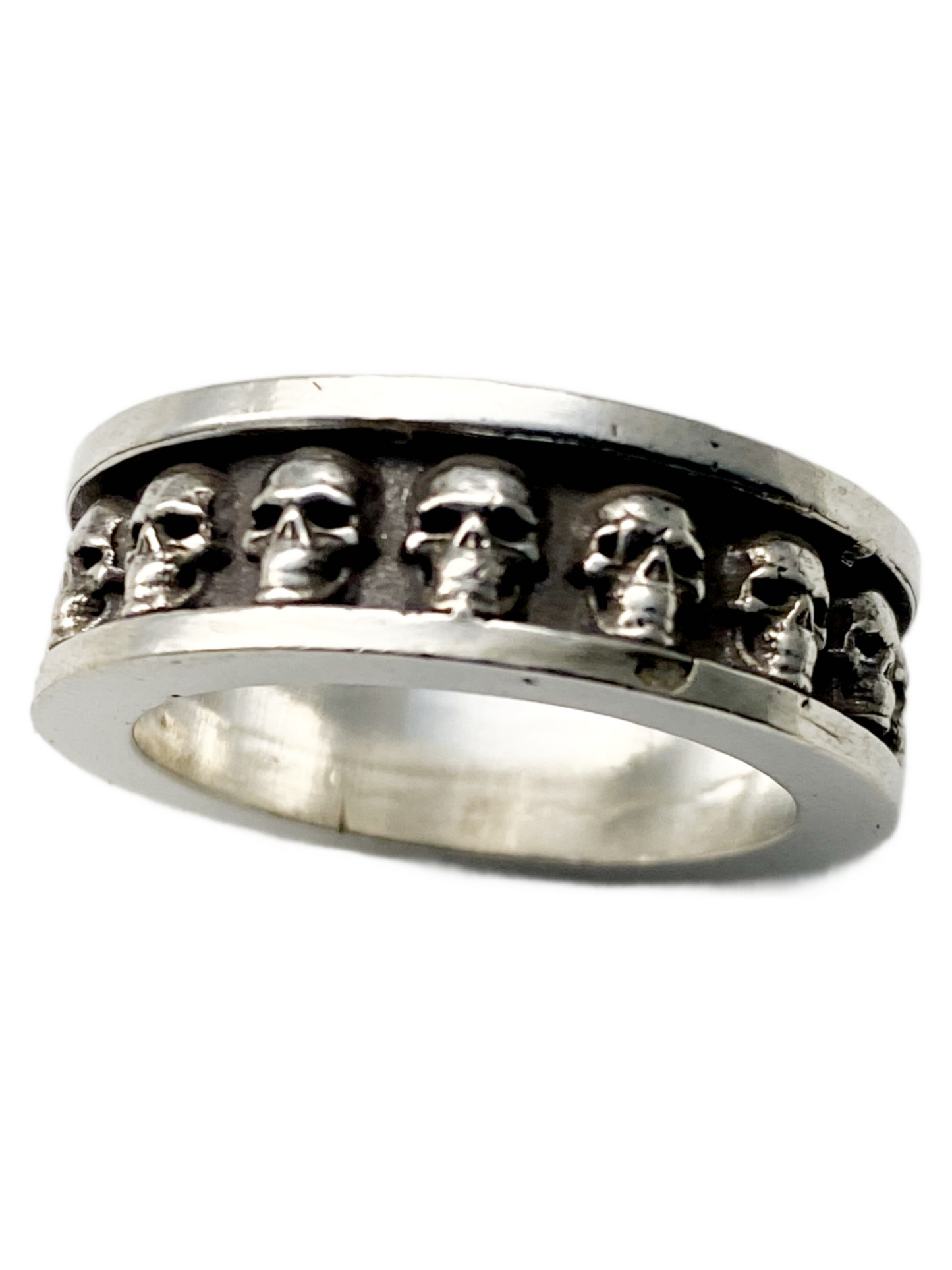 Silver Skull Band Ring