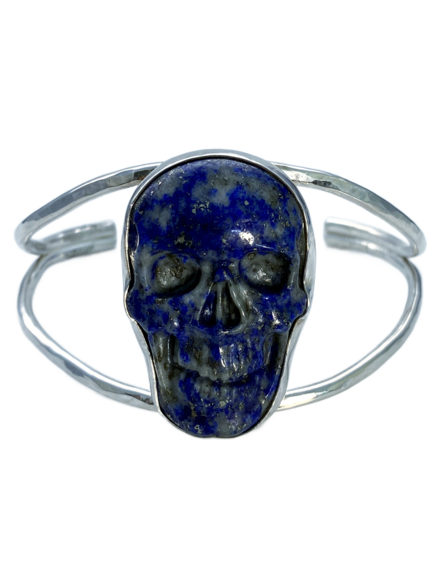Silver and Lapis Skull Bracelet