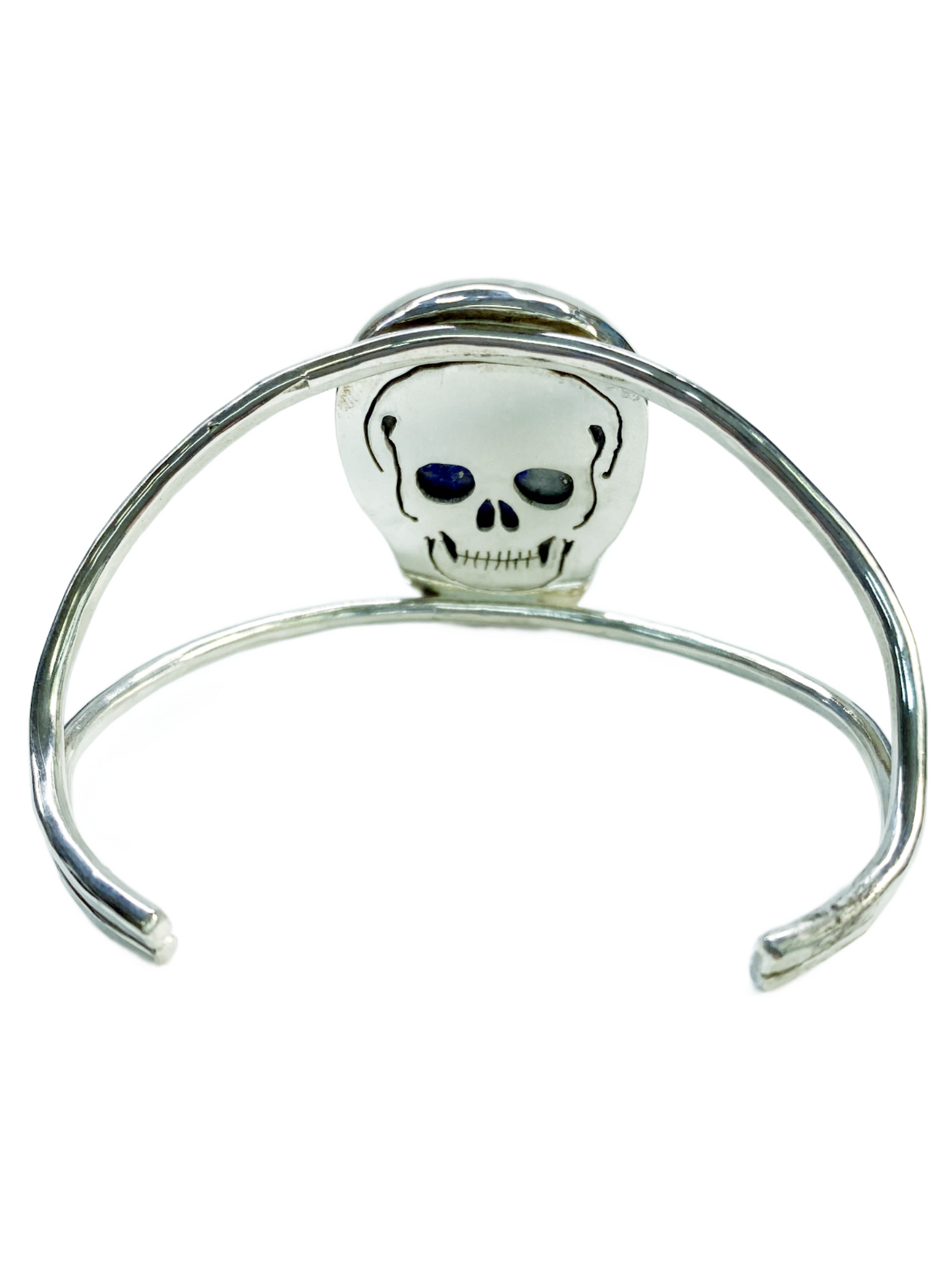 Silver and Lapis Skull Bracelet