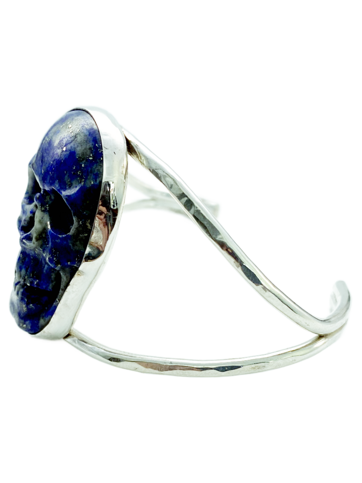 Silver and Lapis Skull Bracelet