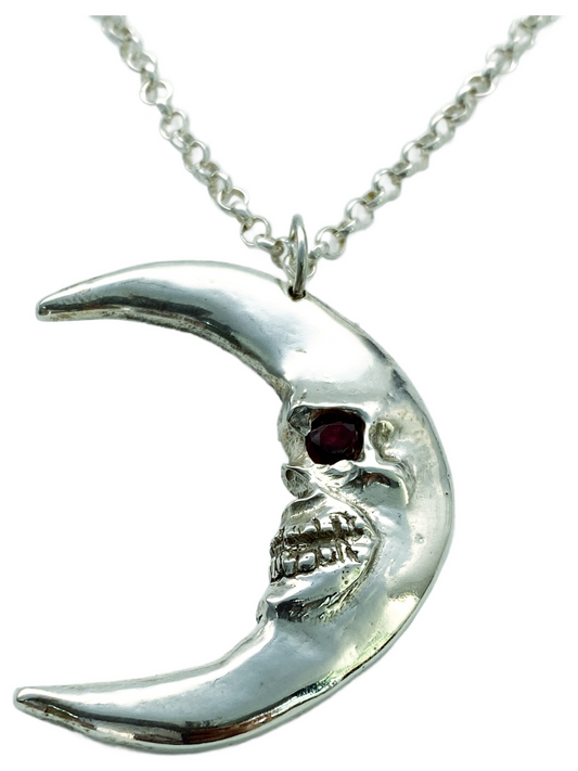 Skull  Cresent Moon Pendant