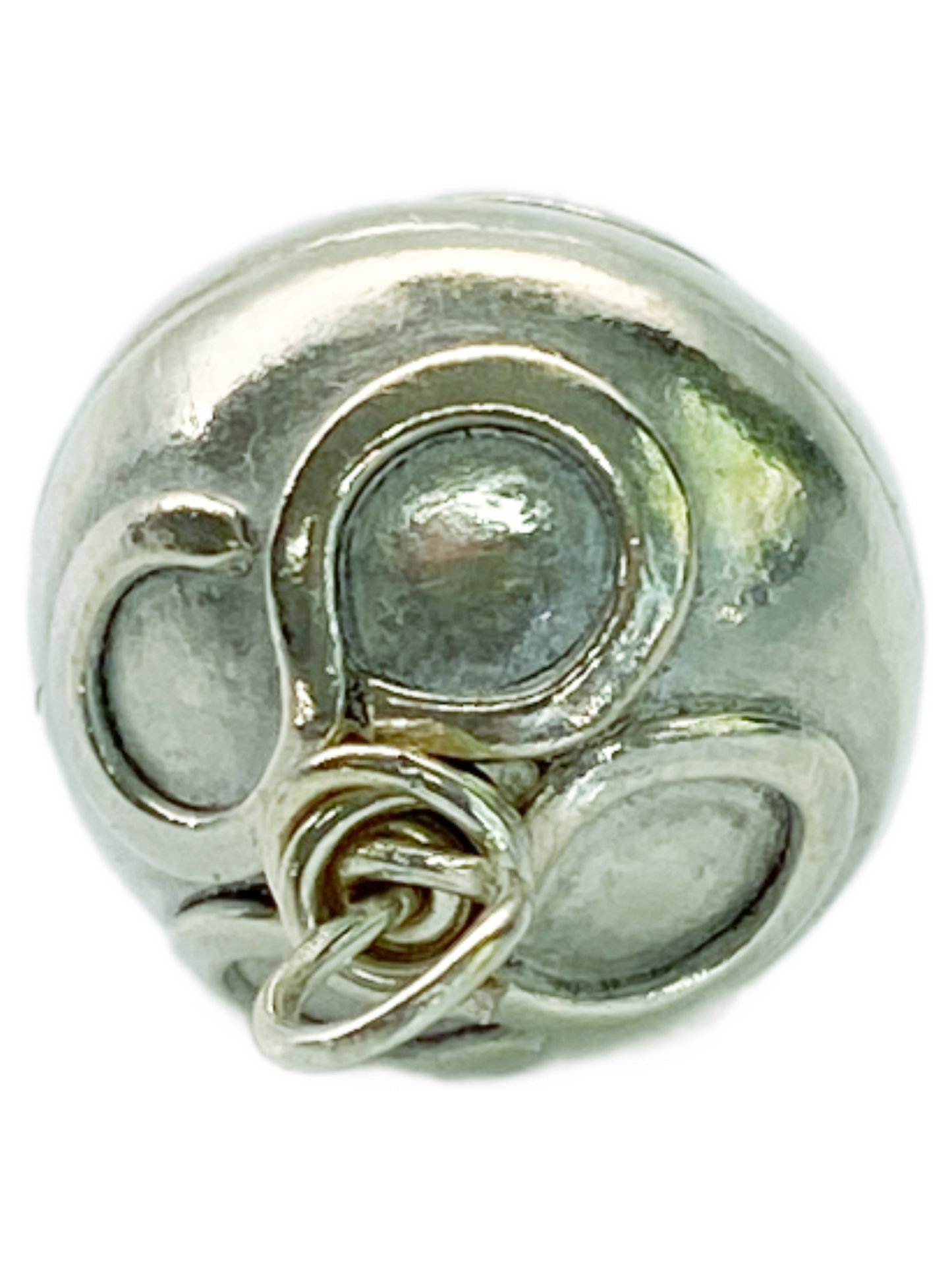 Sterling Silver Bead with Black Spinel Pendant