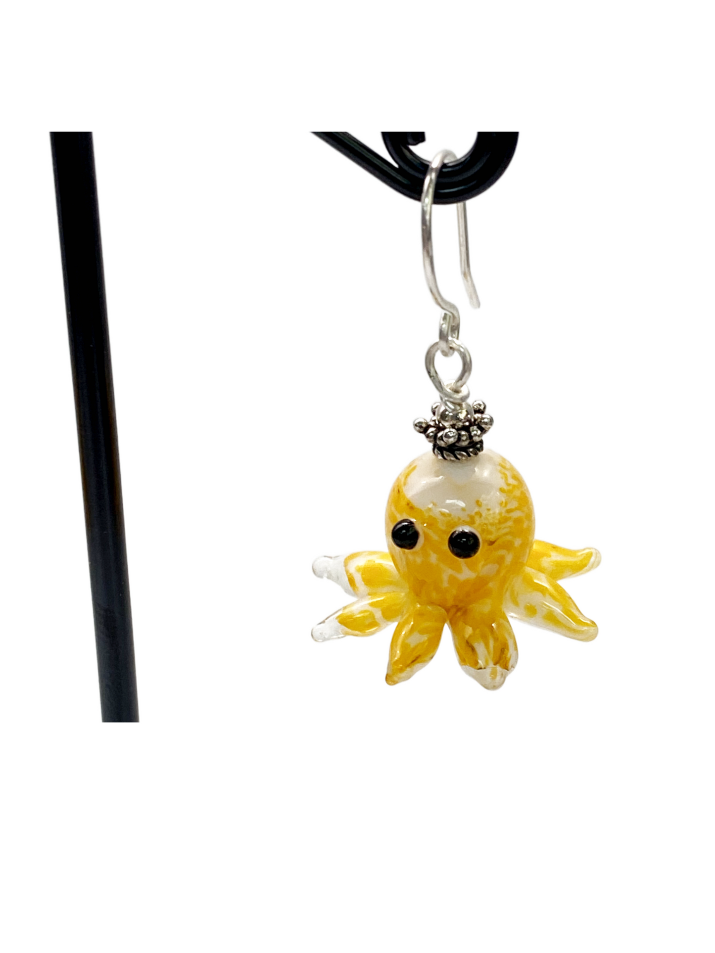 Lampwork Glass Octopus Earrings