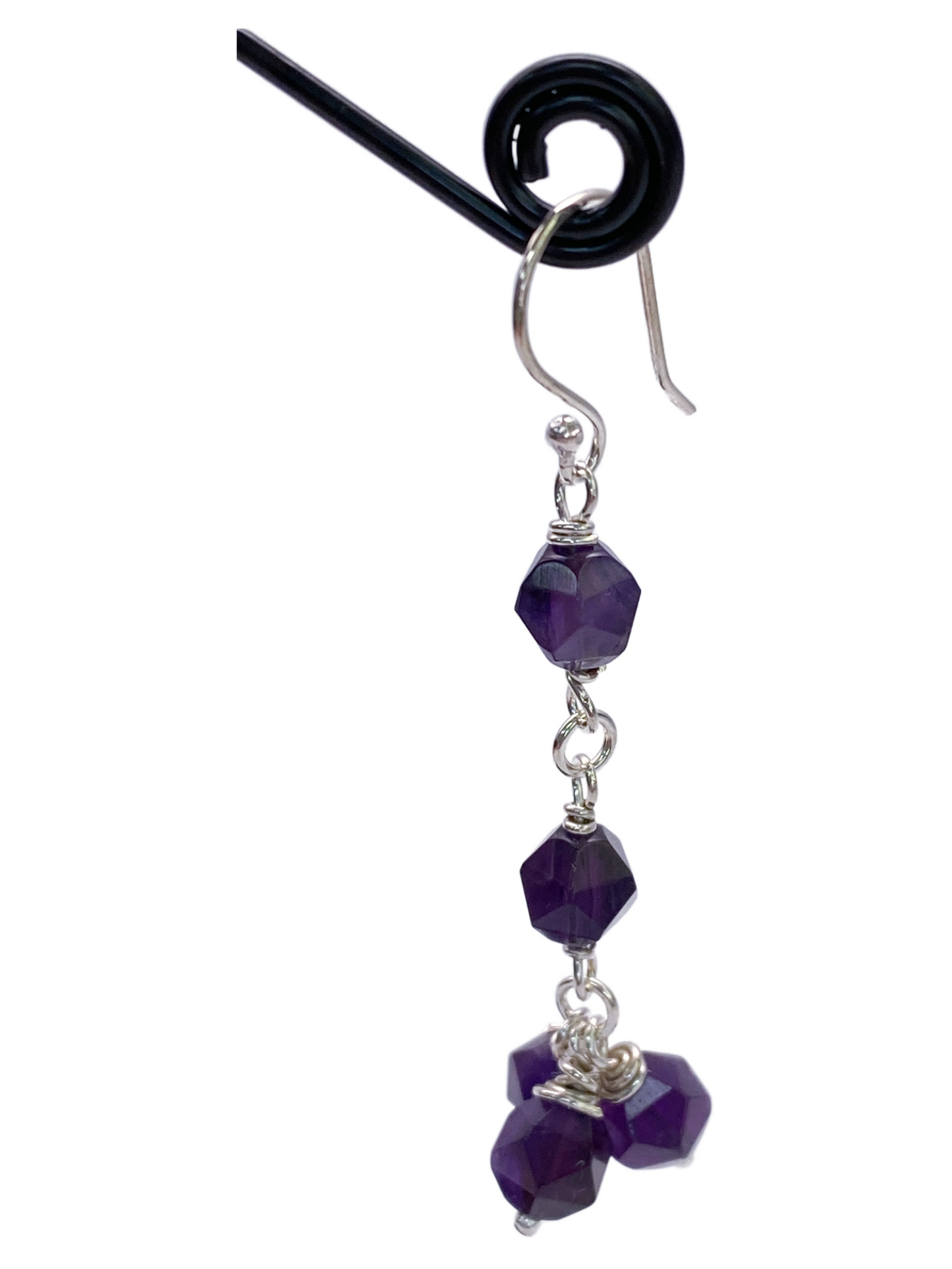 Amethyst & Sterling Silver Dangle Earrings