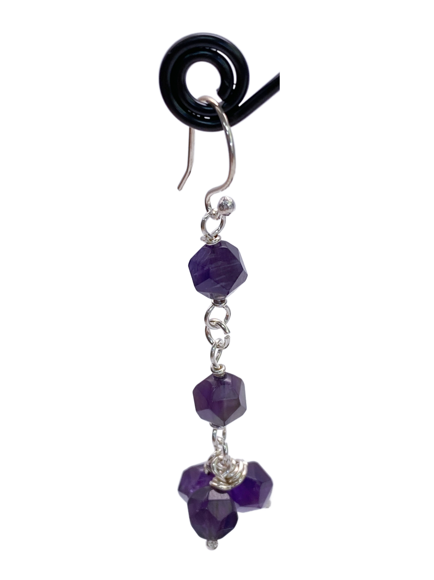 Amethyst & Sterling Silver Dangle Earrings