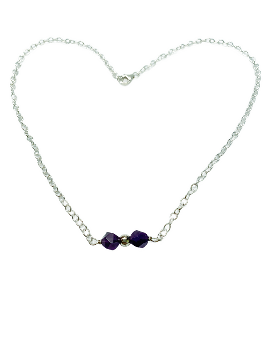 Amethyst & Sterling Silver Necklace
