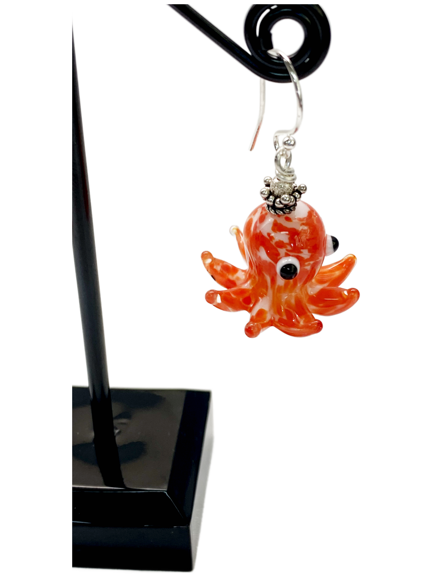 Lampwork Octupus Earrings