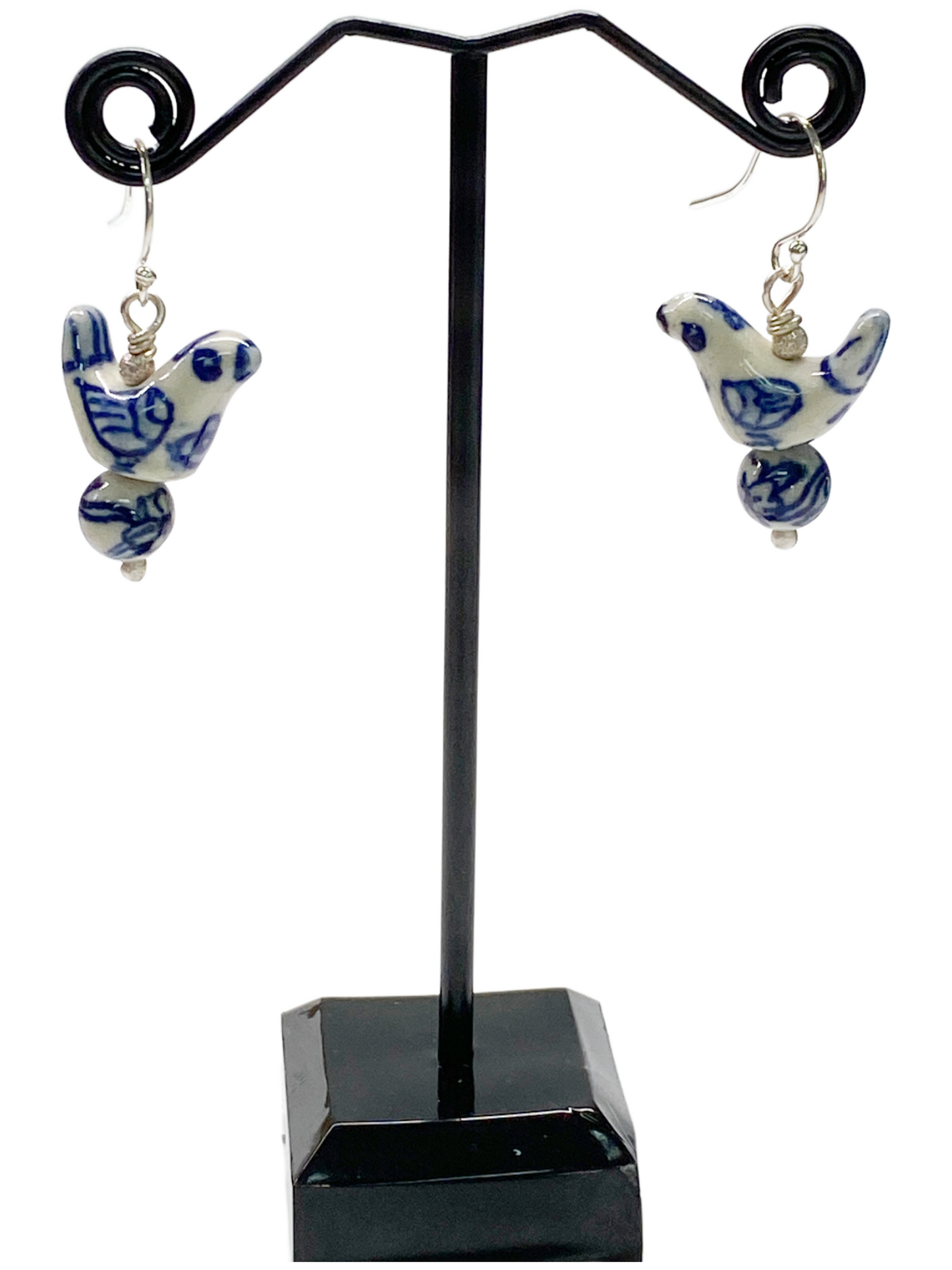 Hand Made Porcelain Bird Earrings