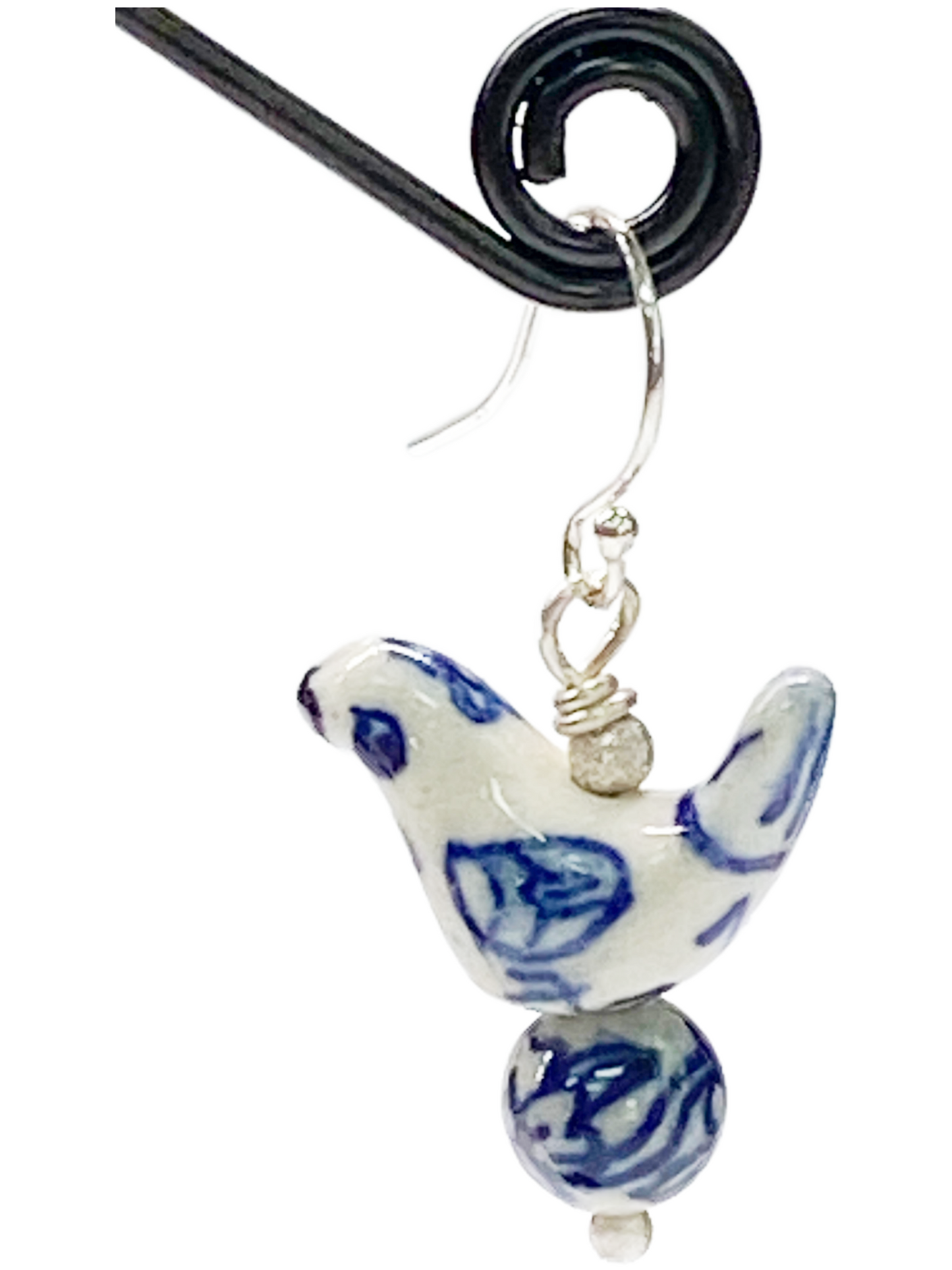 Hand Made Porcelain Bird Earrings